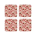thumbnail image 1 of Lsque Tomatoes Pattern 4" Drink Coasters Set of 4, PVC Leather Absorbent Coasters, Table Coaster Set Decorative Coffee Cup Coasters Housewarming Gift -Square, 1 of 6