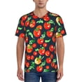 thumbnail image 1 of Lsque Tomatoes Pattern Mens Polo Golf Shirts Funny Graphics Shorts Sleeve Button Shirts Baseball T-shirt-4X-Large, 1 of 7