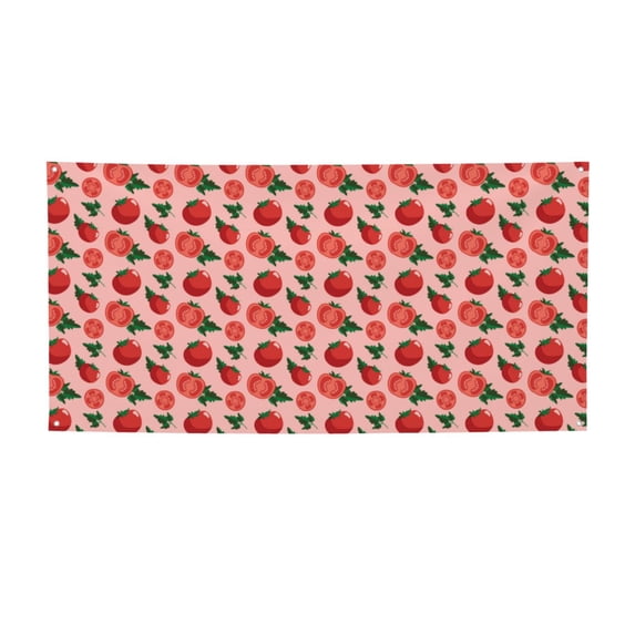 Lsque Tomatoes Pattern Party Banner, Festive Banner , Holiday Celebrations and Events for Carnival Birthday Party Festival Decorations-Small