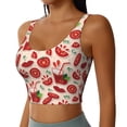 thumbnail image 1 of Lsque Tomatoes Printed Women'S Sports Bra, Compression, Moisture Wicking, High-Impact Sports Bra For Women,Supportive sports bra-Large, 1 of 9