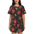 thumbnail image 1 of Lsque Tomatoes1 Women's Short-Sleeved Pajama Set - 2 Piece Soft and Lightweight Sleepwear Set-Small, 1 of 9
