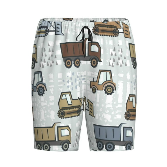 Lsque Tractor and Dumper Mens Sleep Pajama Shorts,Short Pajama Pants, Cotton Ultra-Soft Knit-4X-Large