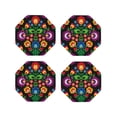 thumbnail image 1 of Lsque Traditional Floral Polish Pattern 4" Drink Coasters Set of 4, PVC Leather Absorbent Coasters, Table Coaster Set Decorative Coffee Cup Coasters Housewarming Gift -Octagon, 1 of 6