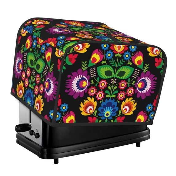 Lsque Traditional Floral Polish Print 4 Slice Toaster Cover , Kitchen Appliance Dustproof Protector , Toaster Protector Dustproof Kitchen Appliance Cover