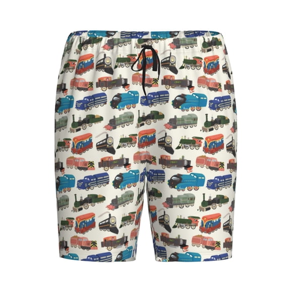 Lsque Train Mens Sleep Pajama Shorts,Short Pajama Pants, Cotton Ultra-Soft Knit-X-Large
