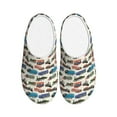 thumbnail image 1 of Lsque Train Pattern Womens Comfort Cotton on Scuff With Memory Foam and Anti-skid Sole Slipper-35/36, 1 of 7