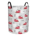 thumbnail image 1 of Lsque Trains pattern Laundry Hamper Basket, Tall Woven Rope Hamper Basket for Clothes, Lightweight Storage Basket, Collapsible Waterproof-Medium, 1 of 8