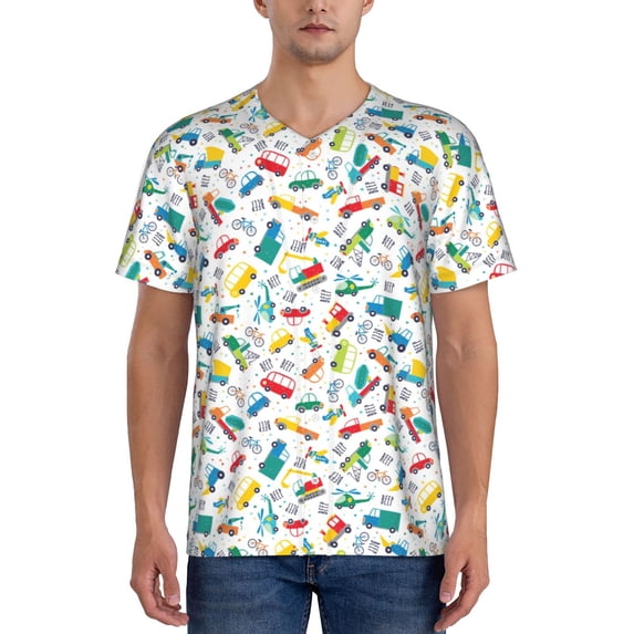 Lsque Transport1 Pattern Mens Polo Golf Shirts Funny Graphics Shorts Sleeve Button Shirts Baseball T-shirt-Medium