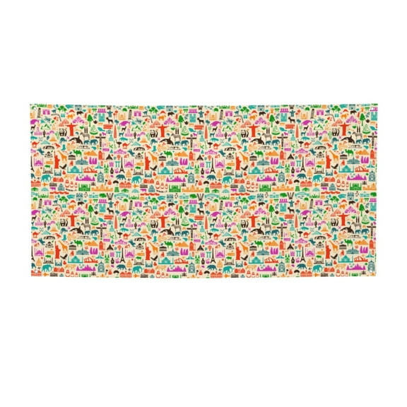 Lsque Travel Pattern Party Banner, Festive Banner , Holiday Celebrations and Events for Carnival Birthday Party Festival Decorations-Small