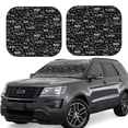 thumbnail image 1 of Lsque Travel The World 2 PCS Windshield Sun Shade | CarFoldable Window Covers | Car Accessories Reflect UV for Universal Cars SUV Truck | Small, 1 of 7