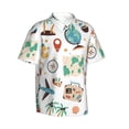 thumbnail image 1 of Lsque Travel1 pattern Hawaiian Shirt for Men, Unisex Summer Beach Casual Short Sleeve Button Down Shirts-X-Large, 1 of 9