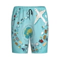 thumbnail image 1 of Lsque Travelling on Airplane Mens Sleep Pajama Shorts,Short Pajama Pants, Cotton Ultra-Soft Knit-Small, 1 of 9