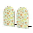 thumbnail image 1 of Lsque Tree Palms Lemon Printed Wood Bookends,Non-Skid Bookend for Shelves,Heavy Duty Support Bookends,Non-Slip Foam Pads for Office, Home, and Library,1 Pair, 1 of 8