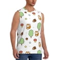 thumbnail image 1 of Lsque Tree Squirrel Print Men's Cotton Blend Sleeveless Muscle Shirts (S-3XL)- Moisture Wicking, Odor Protection, UPF 30+,XX-Large, 1 of 8