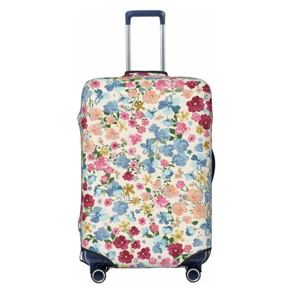 Lsque Trendy Floral Design Printed Luggage Cover, Travel Luggage Protector,Scratch and Dirt Resistant, Fits 18-32 Inch Luggage - Small