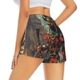thumbnail image 1 of Lsque Tribal Futuristic Warrior Printed Women's Running Shorts with Liner Pockets,Elastic Quick Dry Workout Athletic Gym Yoga Shorts,Womens High Waist Shorts-XX-Large, 1 of 9