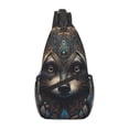 thumbnail image 1 of Lsque Tribal Style Raccoon Pattern Cross Chest Bag Diagonally – Premium Durable Front Chest Sling with Adjustable Padded Strap, High-Capacity Storage, 1 of 8