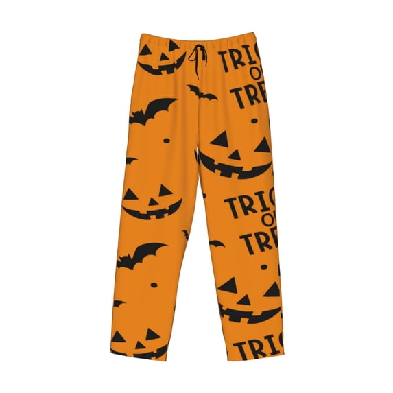 Lsque Trick Or Treat Print Men's Pajama Pants, Lounge Pant - Comfortable Home Wear,Elastic Waistband, Stylish Design-Medium