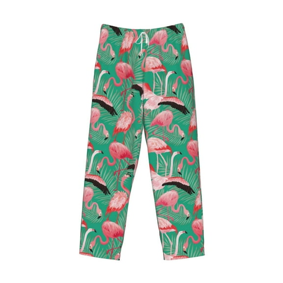 Lsque Tropical Flamingo Print Men's Pajama Pants, Lounge Pant - Comfortable Home Wear,Elastic Waistband, Stylish Design-Small
