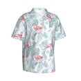 thumbnail image 1 of Lsque Tropical Flamingo pattern Hawaiian Shirt for Men, Unisex Summer Beach Casual Short Sleeve Button Down Shirts-XX-Large, 1 of 9