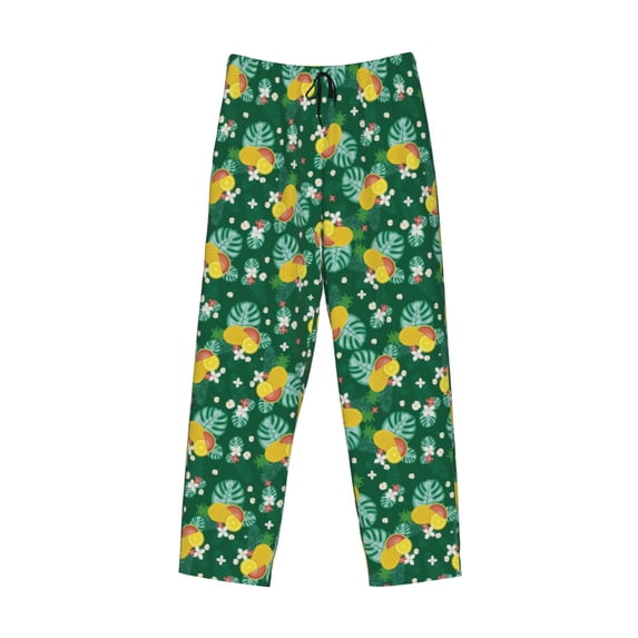 Lsque Tropical Fruit Print Men's Pajama Pants, Lounge Pant - Comfortable Home Wear,Elastic Waistband, Stylish Design-Small