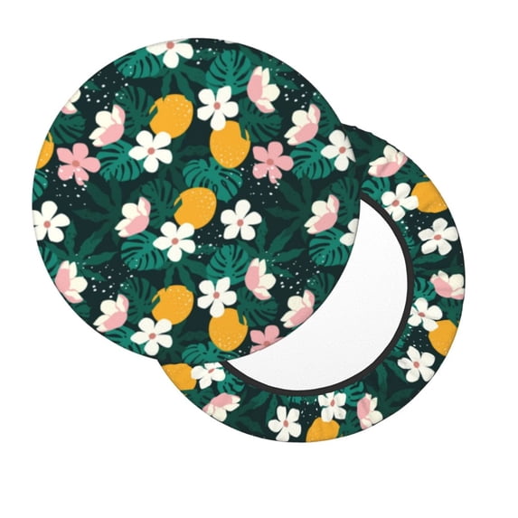 Lsque Tropical Fruit Round Bar chair cushion covers Velvet Fabric Premium Comfort Protects from Scratches and Stains for 14-17 Inch Chair- 12 inch
