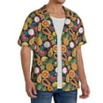 thumbnail image 1 of Lsque Tropical Fruits print Men's Cuban Collar Short Sleeve Shirt Summer Beachwear Casual Button Down Fashionable Vacation Leisure Shirt-X-Large, 1 of 7