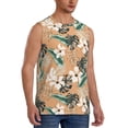 thumbnail image 1 of Lsque Tropical Leaves Flower Print Men's Cotton Blend Sleeveless Muscle Shirts (S-3XL)- Moisture Wicking, Odor Protection, UPF 30+,X-Large, 1 of 8