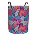 thumbnail image 1 of Lsque Tropical Leaves pattern Laundry Hamper Basket, Tall Woven Rope Hamper Basket for Clothes, Lightweight Storage Basket, Collapsible Waterproof-, 1 of 8