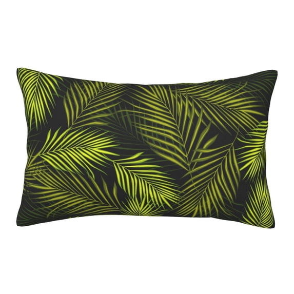 Lsque Tropical Palm Leaves Fern Leaf Pattern Pillow Case – Soft & Cozy Throw Pillow Cover, Hypoallergenic Cushion Case for Sleeping Women with Envelope Closure-20"x30"