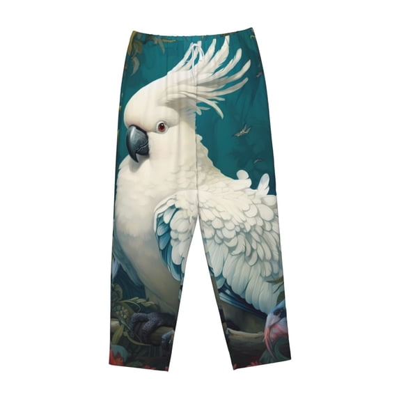 Lsque Tropical Parrot Floral Artwork Print Women's Pajama Pants, Lounge Pant - Comfortable Home Wear,Elastic Waistband, Stylish Design-XX-Large