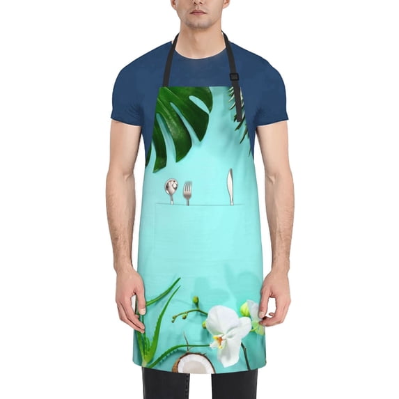 Lsque Tropical Pineapple Waterproof Apron Chef Aprons for Men Heavy Duty Chemical Work Apron Extra Long Grilling Aprons with Adjustable Bib Apron