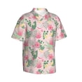 thumbnail image 1 of Lsque Tropical Pitaya pattern Hawaiian Shirt for Men, Unisex Summer Beach Casual Short Sleeve Button Down Shirts-Large, 1 of 9
