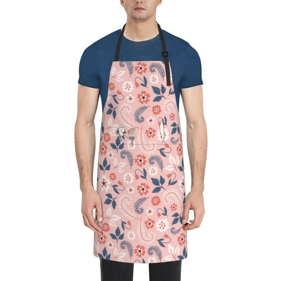 Lsque Tropical Plants Waterproof Apron Chef Aprons for Men Heavy Duty Chemical Work Apron Extra Long Grilling Aprons with Adjustable Bib Apron