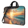 thumbnail image 1 of Lsque Tropical Sunset Beach Scene Pattern Laptop Bag – Portable & Slim Single-Shoulder Computer Case with Adjustable Strap, Protective, Lightweight for 13”/14”/15.6” Laptops, 1 of 8