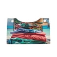 thumbnail image 1 of Lsque Tropical Vacation Essentials Printed Long Tissue Box Cover Holder, Facial Paper Organizer Dispenser,Triangle with Bottom Belt, PVC Leather Decorative Organizer, 1 of 9