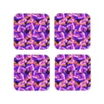 thumbnail image 1 of Lsque Tropics Leaf Pattern 4" Drink Coasters Set of 4, PVC Leather Absorbent Coasters, Table Coaster Set Decorative Coffee Cup Coasters Housewarming Gift -Square, 1 of 6