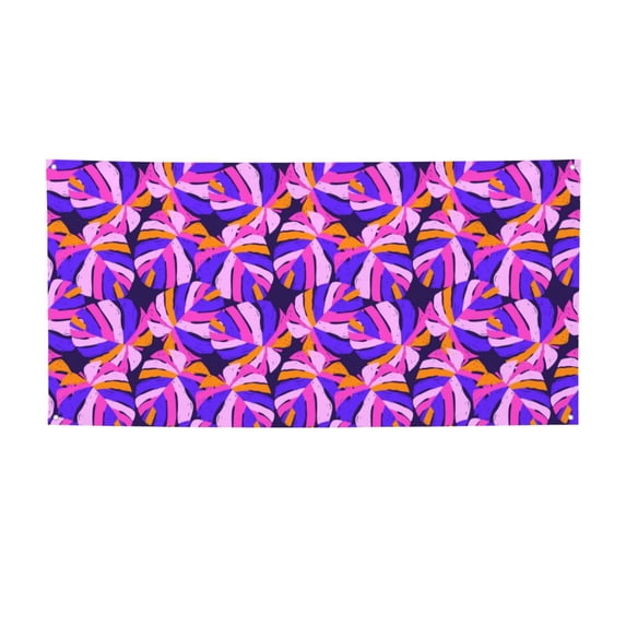 Lsque Tropics Leaf Pattern Party Banner, Festive Banner , Holiday Celebrations and Events for Carnival Birthday Party Festival Decorations-Small