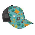 thumbnail image 1 of Lsque Trucks And Excavators Printed Trucker Hat - Baseball Cap for Men Women - Breathable Mesh Side, Adjustable Fit - for Casual Wear, 1 of 7
