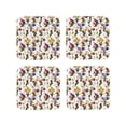 thumbnail image 1 of Lsque Tulips Flowers Pattern 4" Drink Coasters Set of 4, PVC Leather Absorbent Coasters, Table Coaster Set Decorative Coffee Cup Coasters Housewarming Gift -Square, 1 of 6