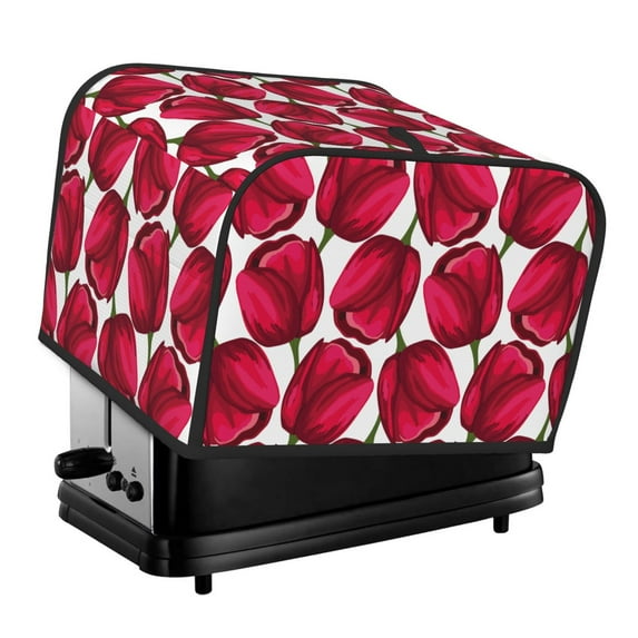 Lsque Tulips Flowers Print 4 Slice Toaster Cover , Kitchen Appliance Dustproof Protector , Toaster Protector Dustproof Kitchen Appliance Cover