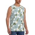 thumbnail image 1 of Lsque Tulips Flowers Print Men's Cotton Blend Sleeveless Muscle Shirts (S-3XL)- Moisture Wicking, Odor Protection, UPF 30+,3X-Large, 1 of 8