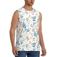 thumbnail image 1 of Lsque Tulips Flowers Print Men's Cotton Blend Sleeveless Muscle Shirts (S-3XL)- Moisture Wicking, Odor Protection, UPF 30+,Medium, 1 of 8