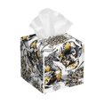 thumbnail image 1 of Lsque Tulips Flowers Printed Tissue Box Cover Holder, Facial Paper Organizer Dispenser,Square with Bottom Belt, PVC Leather Decorative Organizer, 1 of 8