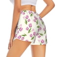 thumbnail image 1 of Lsque Tulips Flowers Printed Women's Running Shorts with Liner Pockets,Elastic Quick Dry Workout Athletic Gym Yoga Shorts,Womens High Waist Shorts-Large, 1 of 9