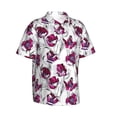 thumbnail image 1 of Lsque Tulips Flowers pattern Hawaiian Shirt for Men, Unisex Summer Beach Casual Short Sleeve Button Down Shirts-3X-Large, 1 of 9