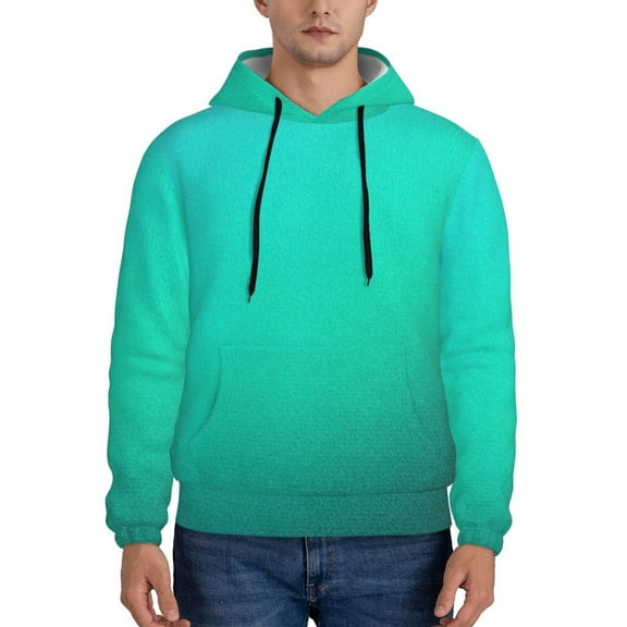 Lsque Turquoise Light Blue Pattern Casual Men's Hoodie,Hooded Sweatshirt with Kangaroo Pocket,Pullover Hoodie-Medium