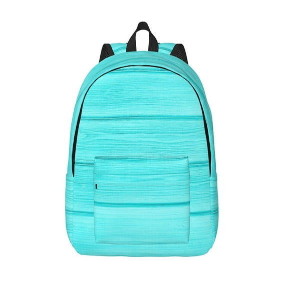 Lsque Turquoise Wooden Pattern Canvas Daypack, Durable Backpack, High-quality Versatile Backpack,Vintage Compact Backpack-Small