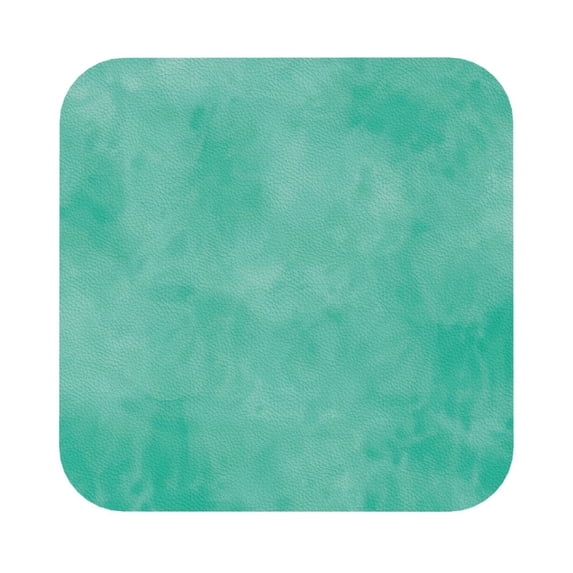 Lsque Turquoise watercolor Pattern 4" Drink Coasters Set of 6, Leather Absorbent Coasters, Table Coaster Set Decorative Coffee Cup Coasters Housewarming Gift,Square