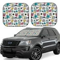 thumbnail image 1 of Lsque Turtle 2 PCS Windshield Sun Shade | CarFoldable Window Covers | Car Accessories Reflect UV for Universal Cars SUV Truck | Small, 1 of 7